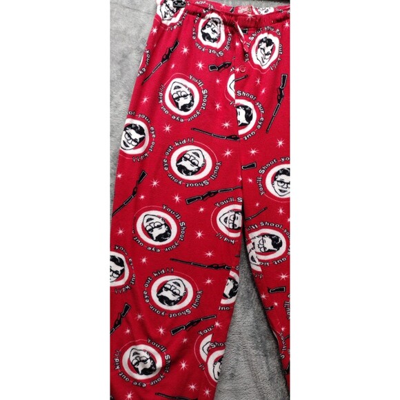 A Christmas Story Ralphy Pajama Bottoms Red Soft Fleece Sleep Lunge Pants - Picture 2 of 8